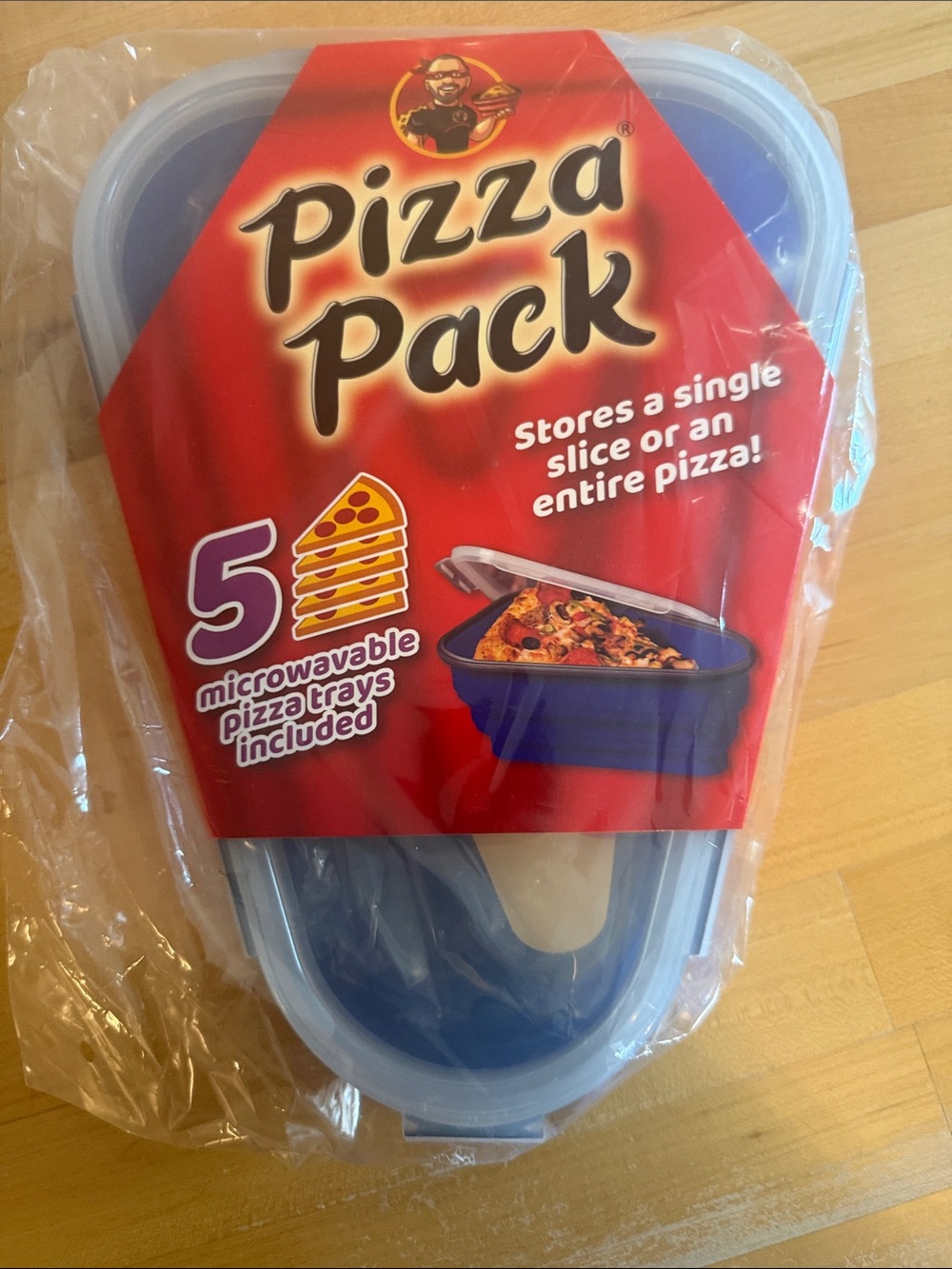 Blue Microwaveable Pizza Trays - 5 Pack